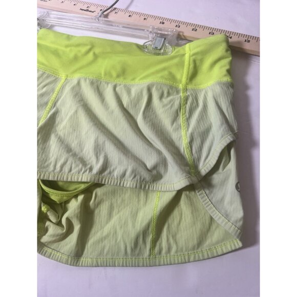Women’s Lululemon Speed Up Shorts Size 6 Neon Yellow Running Gym Workout.   J - Picture 2 of 8